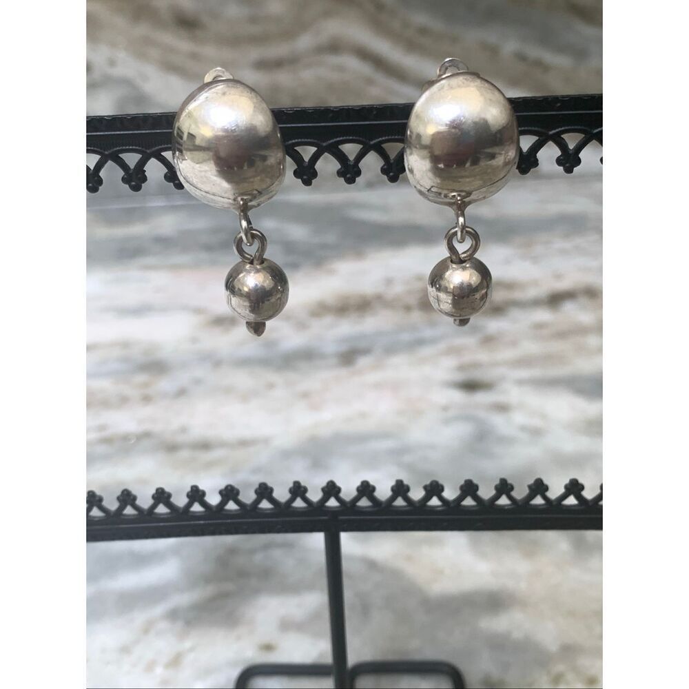 .925 Vintage Sterling Silver Clip Earrings